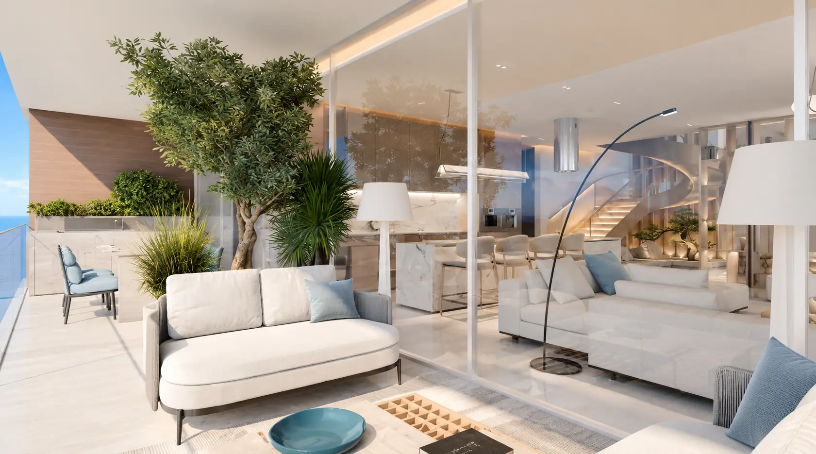 Riviera Heights illustrative render — Inside and outside, connected.